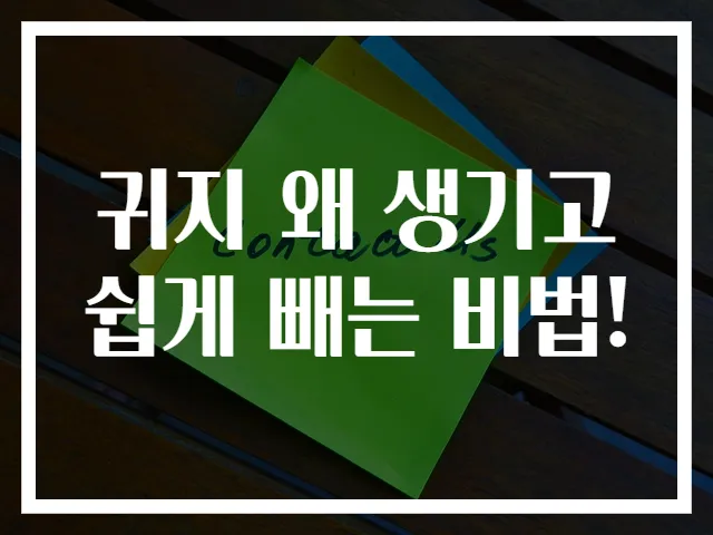 귀지 왜 생기고 쉽게 빼는 비법!