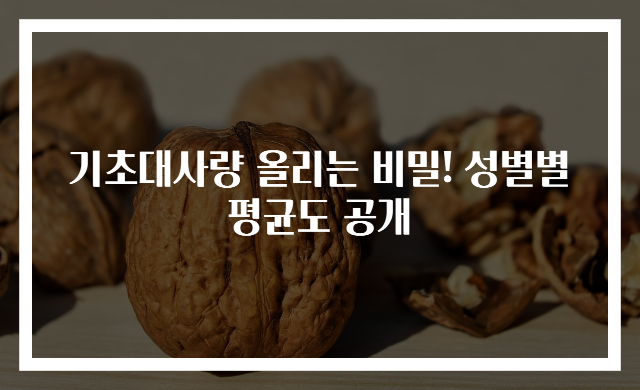 기초대사량 올리는 비밀! 성별별 평균도 공개