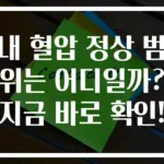 내 혈압 정상 범위는 어디일까? 지금 바로 확인!