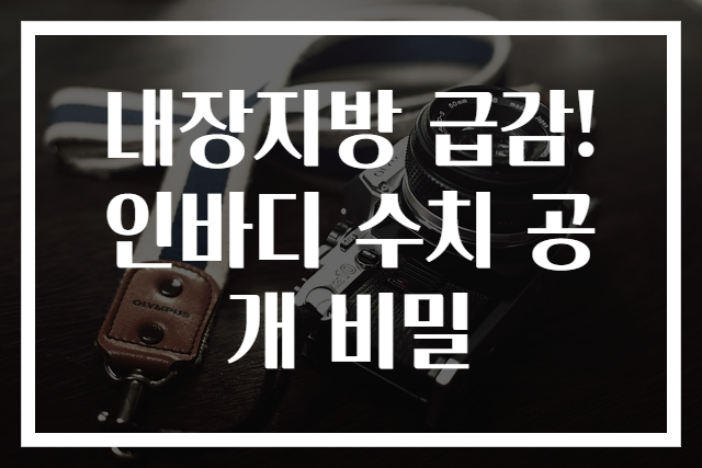 내장지방 급감! 인바디 수치 공개 비밀