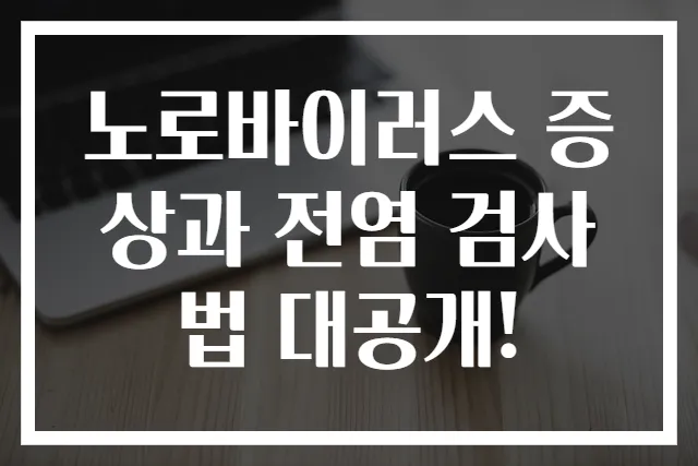 노로바이러스 증상과 전염 검사법 대공개!