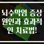 뇌수막염 증상원인과 효과적인 치료법!