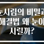 눈시림의 비밀과 해결법 왜 눈이 시릴까?