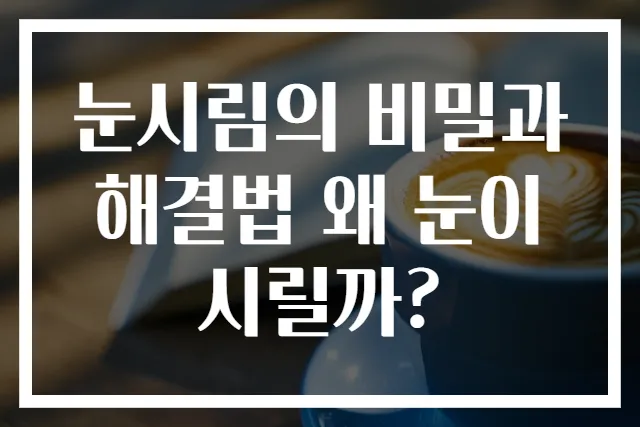 눈시림의 비밀과 해결법 왜 눈이 시릴까?
