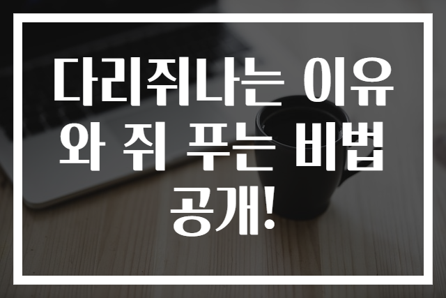다리쥐나는 이유와 쥐 푸는 비법 공개!