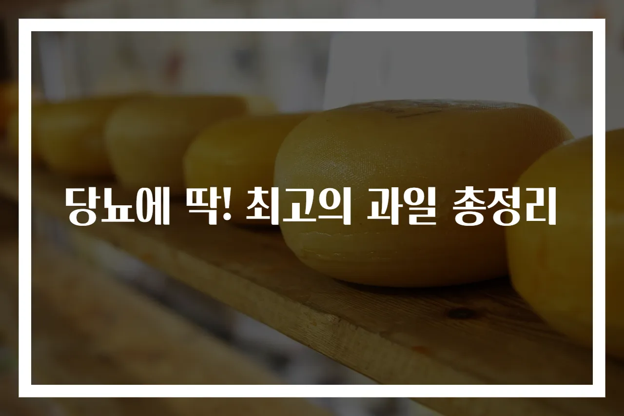 당뇨에 딱! 최고의 과일 총정리