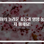 대하의 놀라운 효능과 영양 놓치지 마세요!