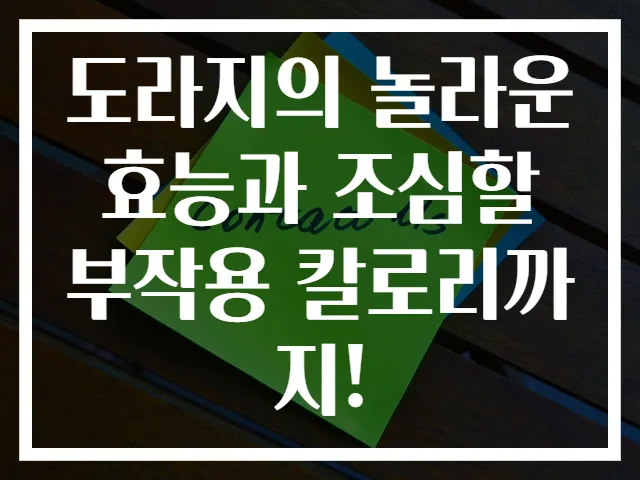 도라지의 놀라운 효능과 조심할 부작용 칼로리까지!