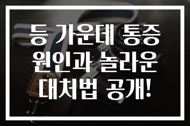 등 가운데 통증 원인과 놀라운 대처법 공개!
