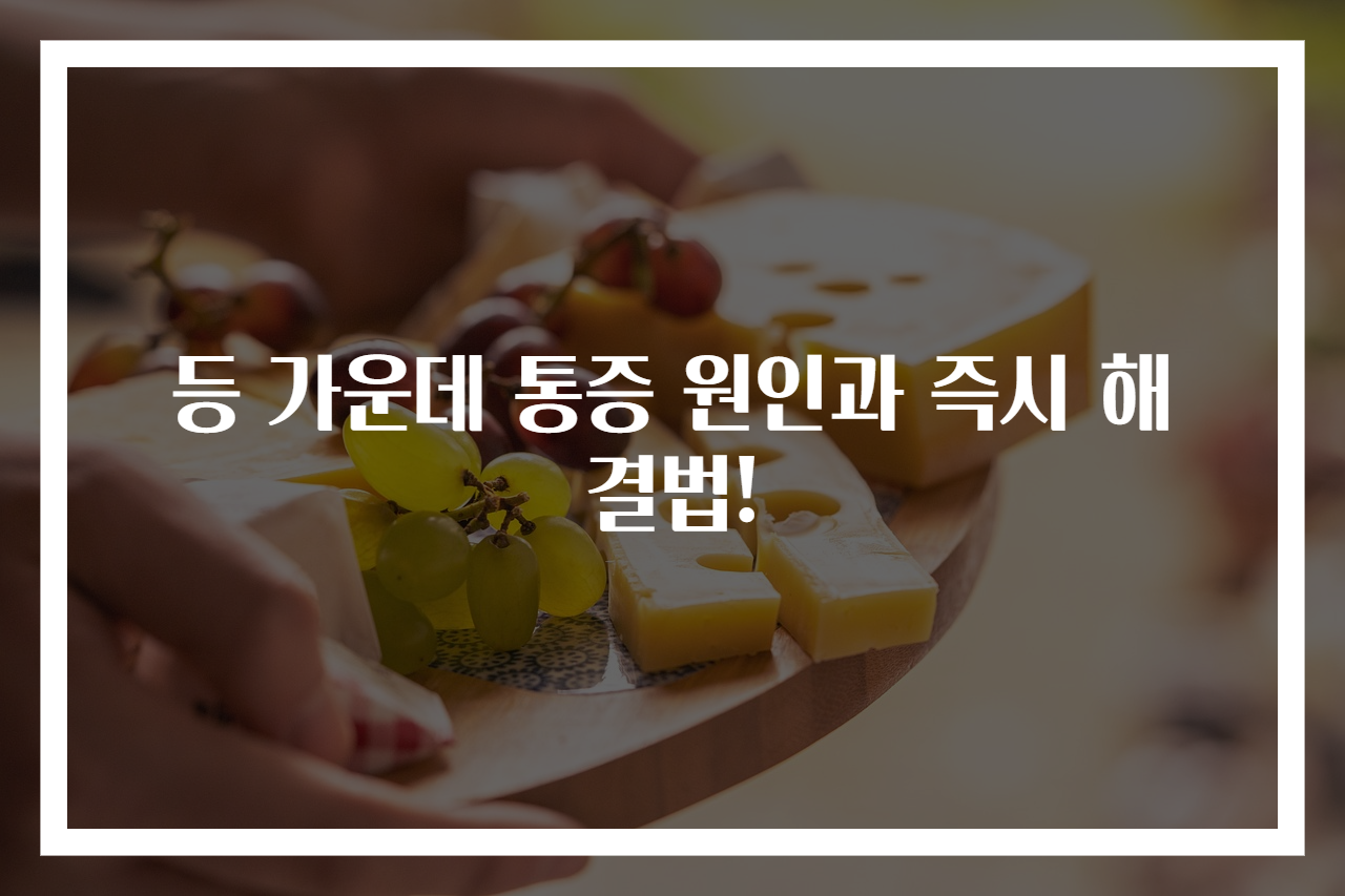 등 가운데 통증 원인과 즉시 해결법!