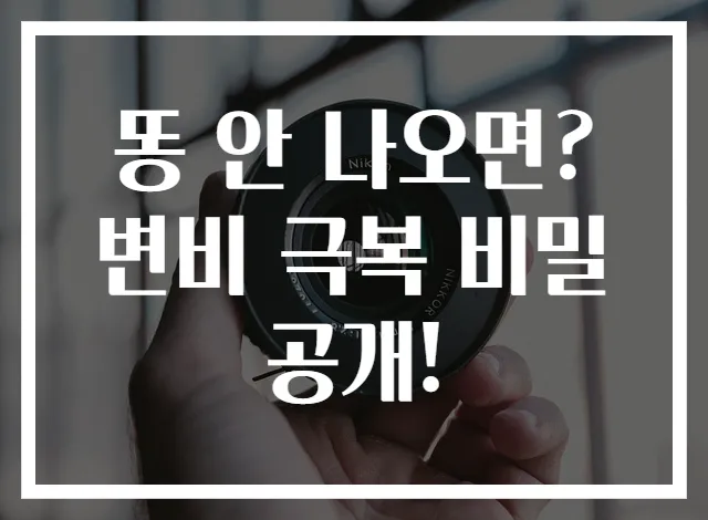 똥 안 나오면? 변비 극복 비밀 공개!