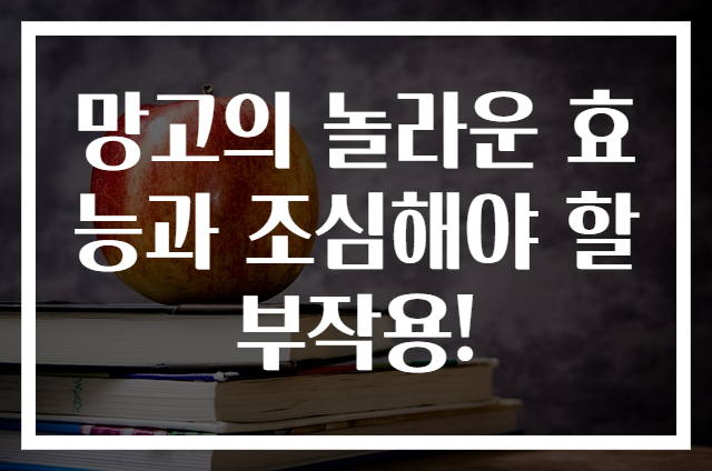 망고의 놀라운 효능과 조심해야 할 부작용!