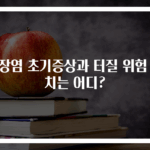 맹장염 초기증상과 터질 위험 위치는 어디?