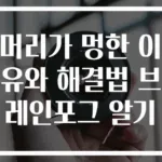머리가 멍한 이유와 해결법 브레인포그 알기