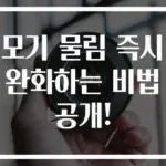 모기 물림 즉시 완화하는 비법 공개!
