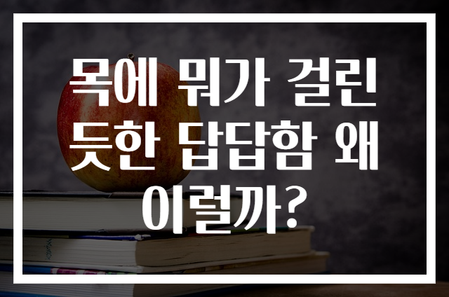 목에 뭐가 걸린 듯한 답답함 왜 이럴까?