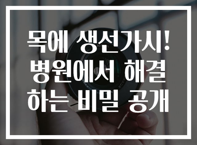 목에 생선가시! 병원에서 해결하는 비밀 공개