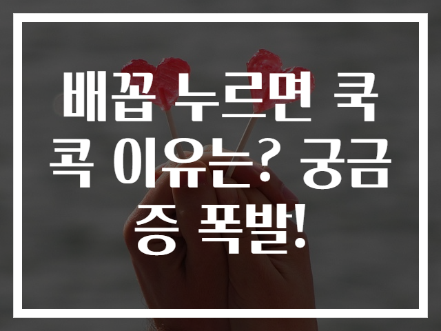 배꼽 누르면 쿡콕 이유는? 궁금증 폭발!