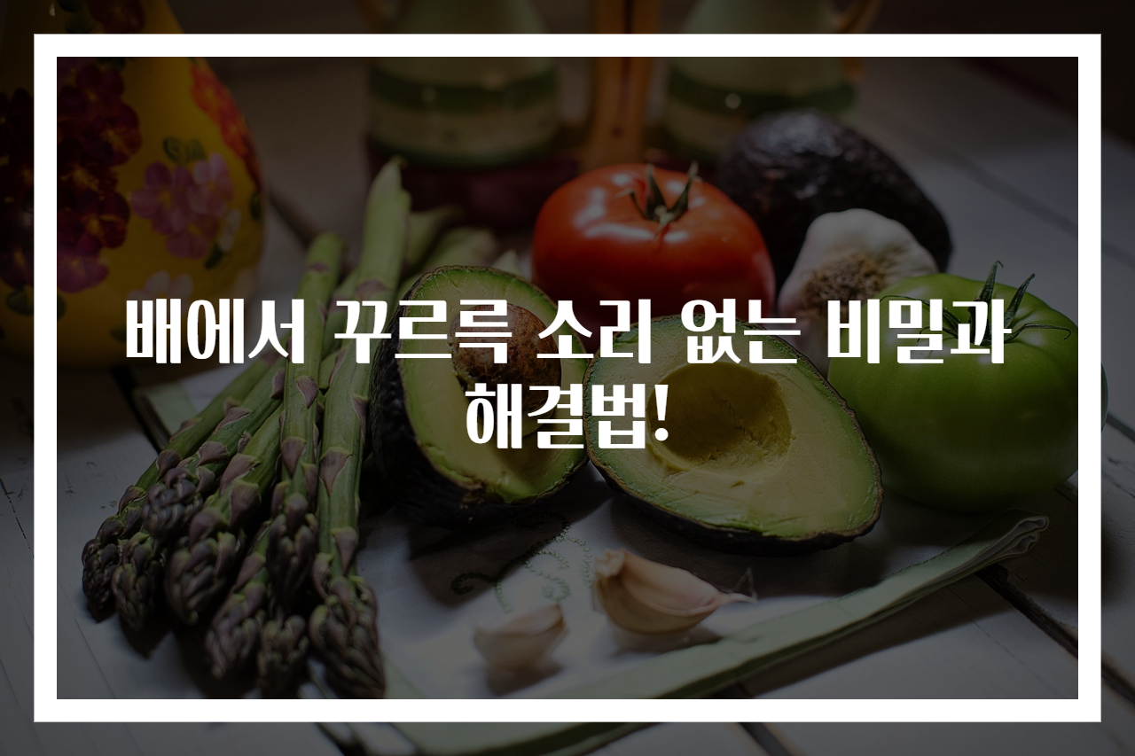 배에서 꾸르륵 소리 없는 비밀과 해결법!