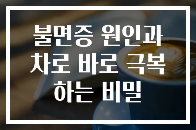 불면증 원인과 차로 바로 극복하는 비밀