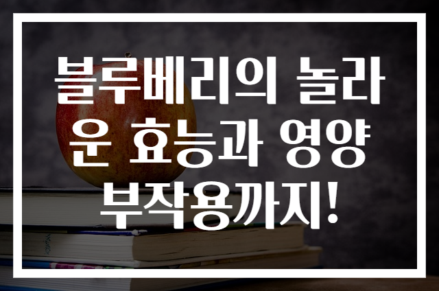 블루베리의 놀라운 효능과 영양 부작용까지!