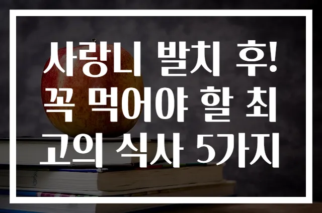 사랑니 발치 후! 꼭 먹어야 할 최고의 식사 5가지