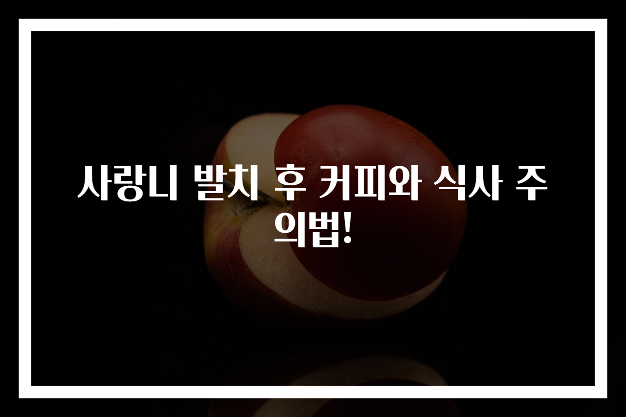 사랑니 발치 후 커피와 식사 주의법!