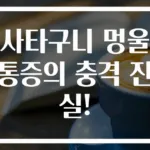 사타구니 멍울 통증의 충격 진실!