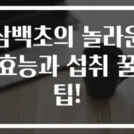 삼백초의 놀라운 효능과 섭취 꿀팁!