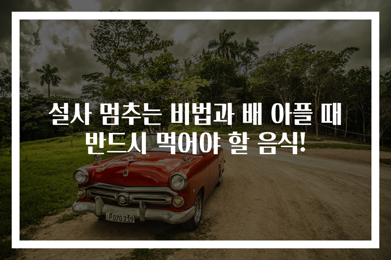 설사 멈추는 비법과 배 아플 때 반드시 먹어야 할 음식!