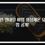 성인 열내릴 비법 정상체온 유지법 공개!