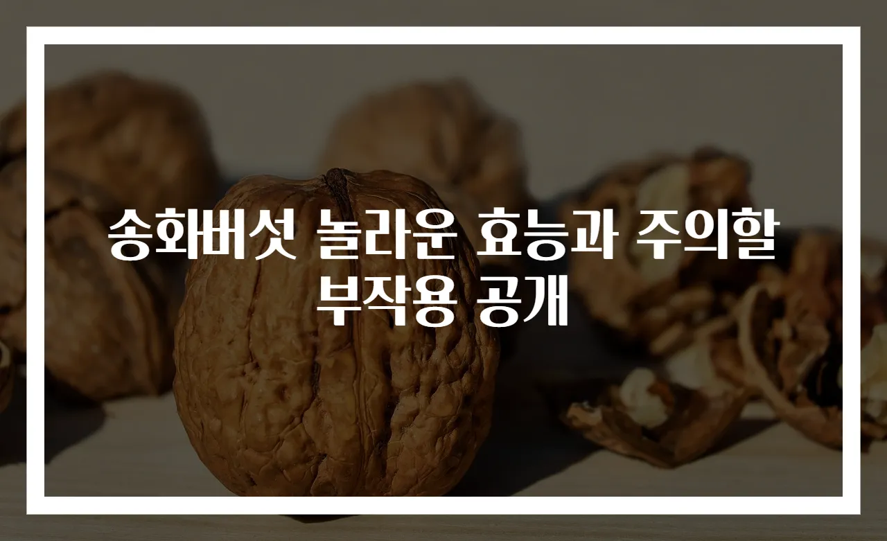 송화버섯 놀라운 효능과 주의할 부작용 공개