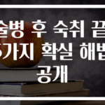 술병 후 숙취 끝! 5가지 확실 해법 공개