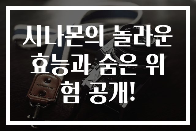 시나몬의 놀라운 효능과 숨은 위험 공개!