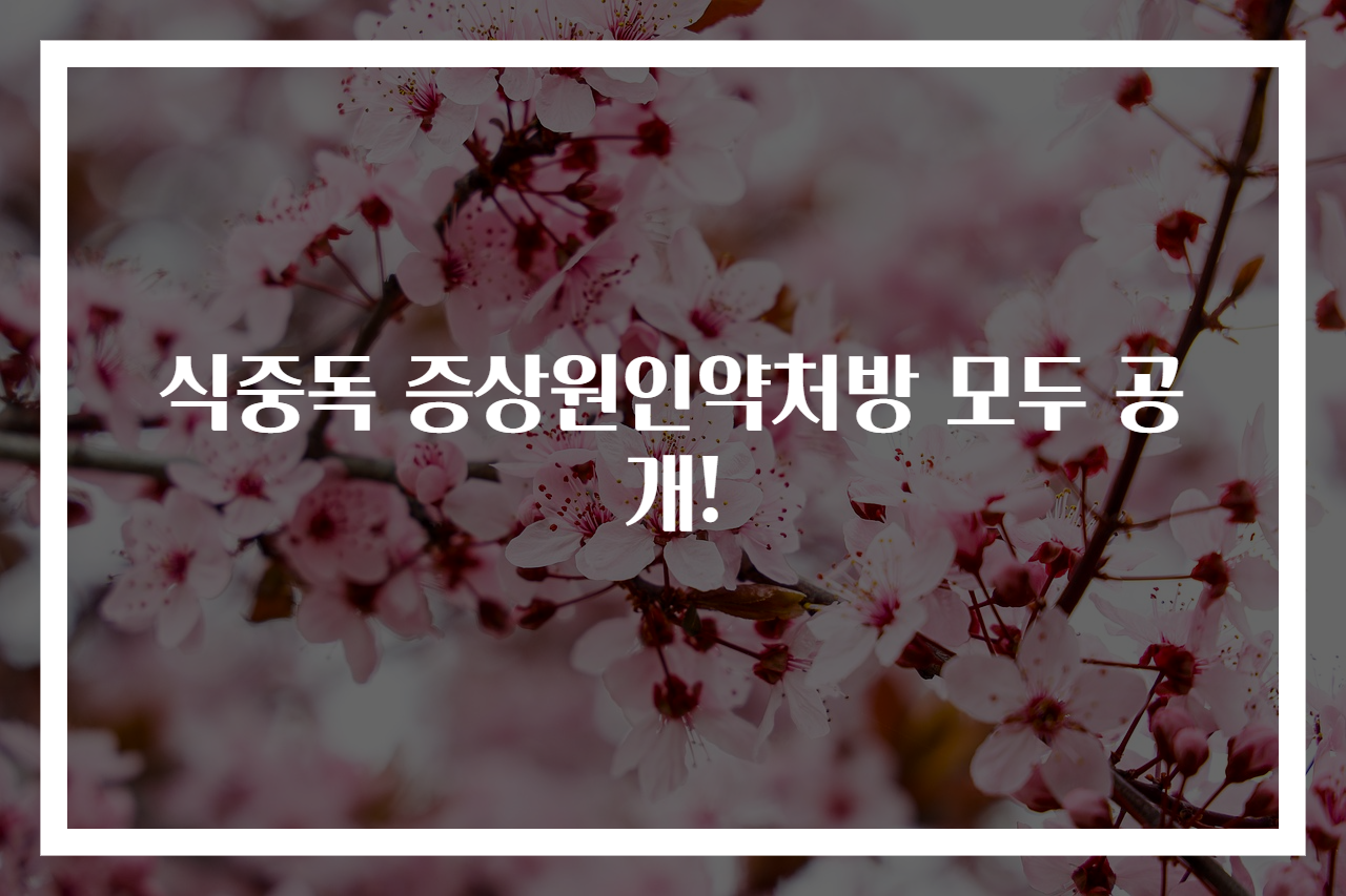 식중독 증상원인약처방 모두 공개!