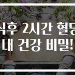 식후 2시간 혈당 내 건강 비밀!