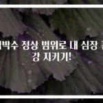 심박수 정상 범위로 내 심장 건강 지키기!