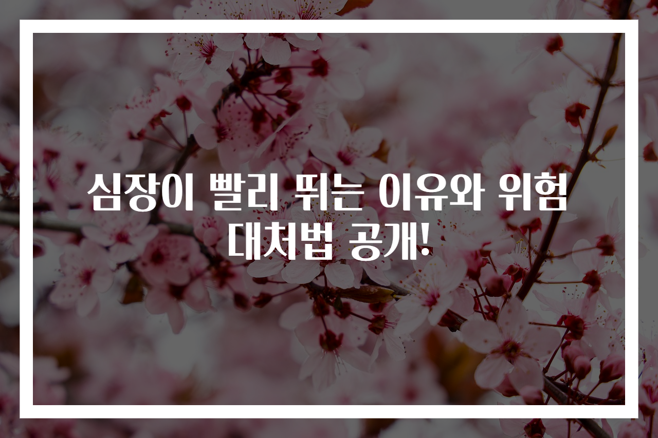 심장이 빨리 뛰는 이유와 위험 대처법 공개!