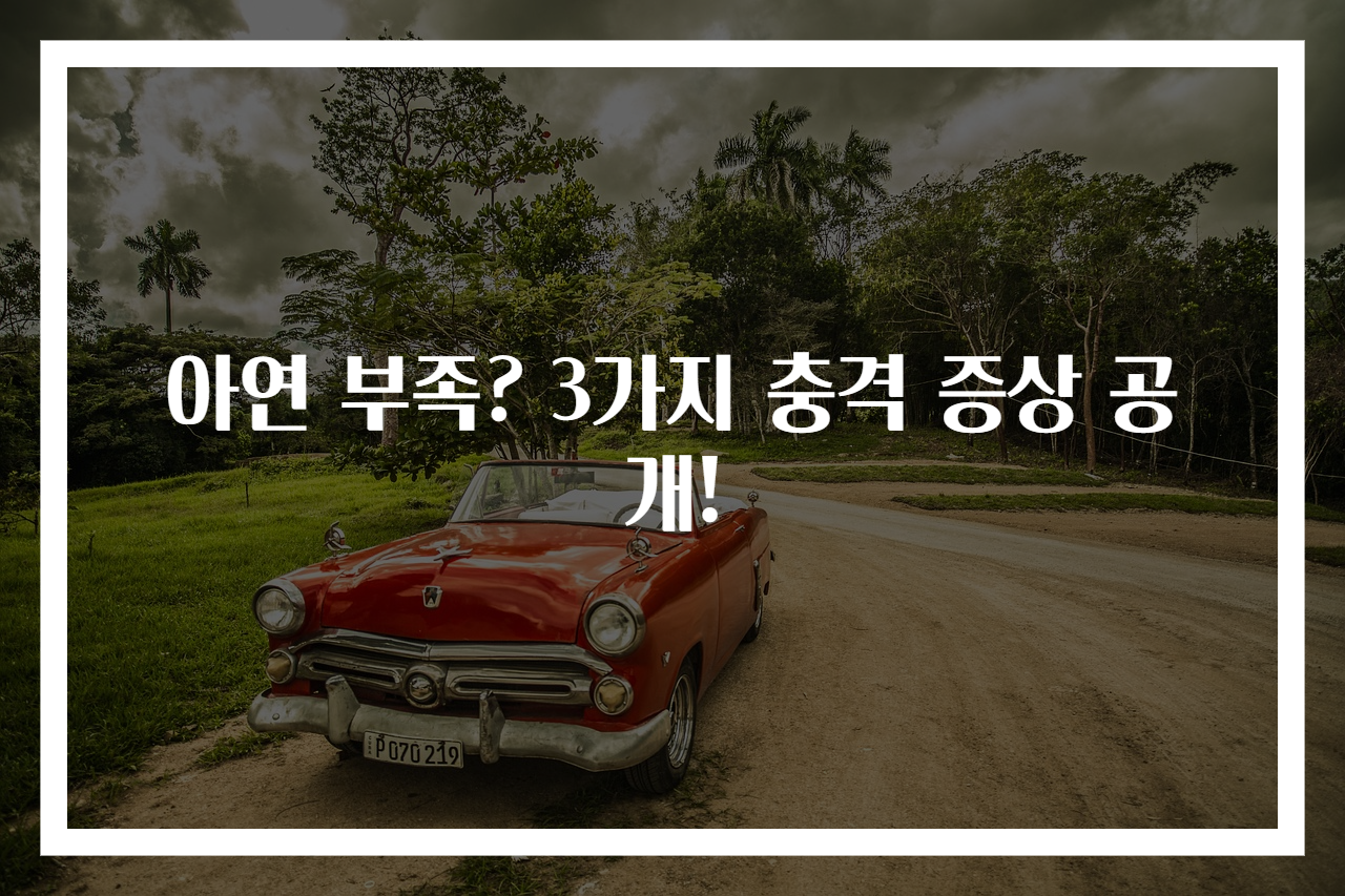 아연 부족? 3가지 충격 증상 공개!