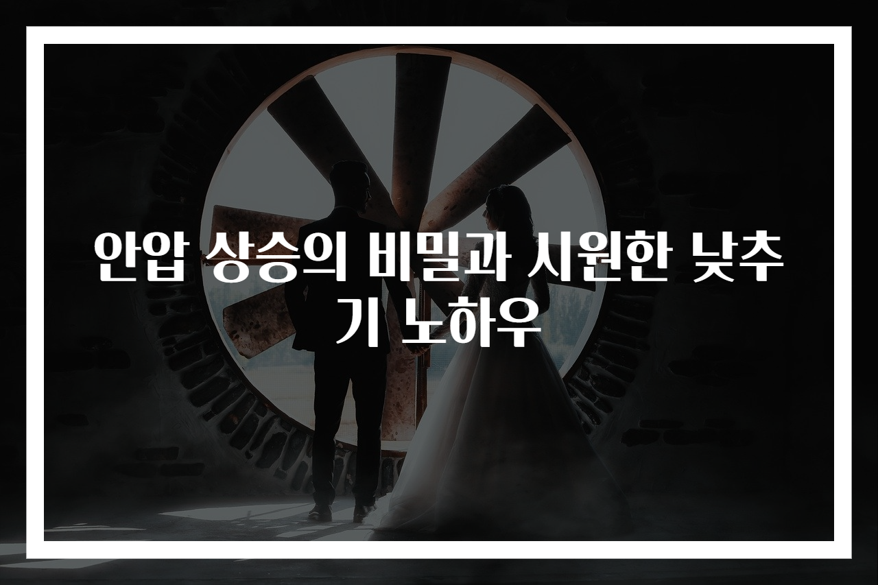 안압 상승의 비밀과 시원한 낮추기 노하우