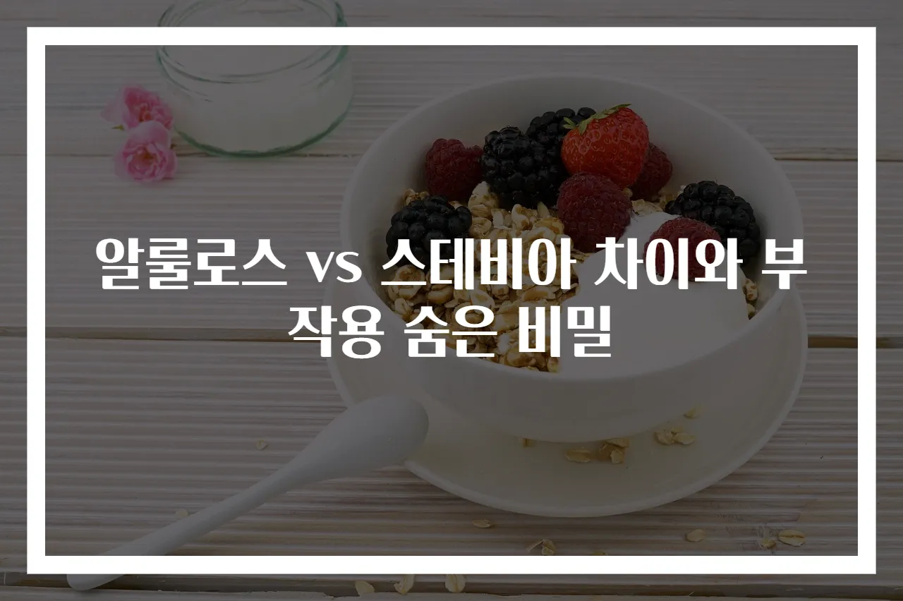 알룰로스 vs 스테비아 차이와 부작용 숨은 비밀