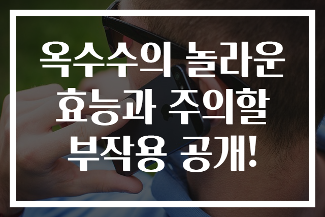 옥수수의 놀라운 효능과 주의할 부작용 공개!