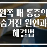 왼쪽 배 통증의 숨겨진 원인과 해결법