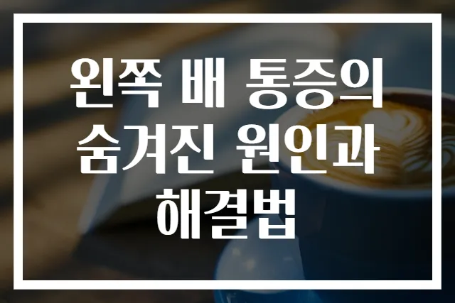 왼쪽 배 통증의 숨겨진 원인과 해결법