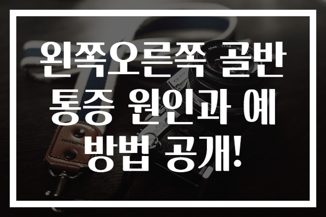 왼쪽오른쪽 골반 통증 원인과 예방법 공개!