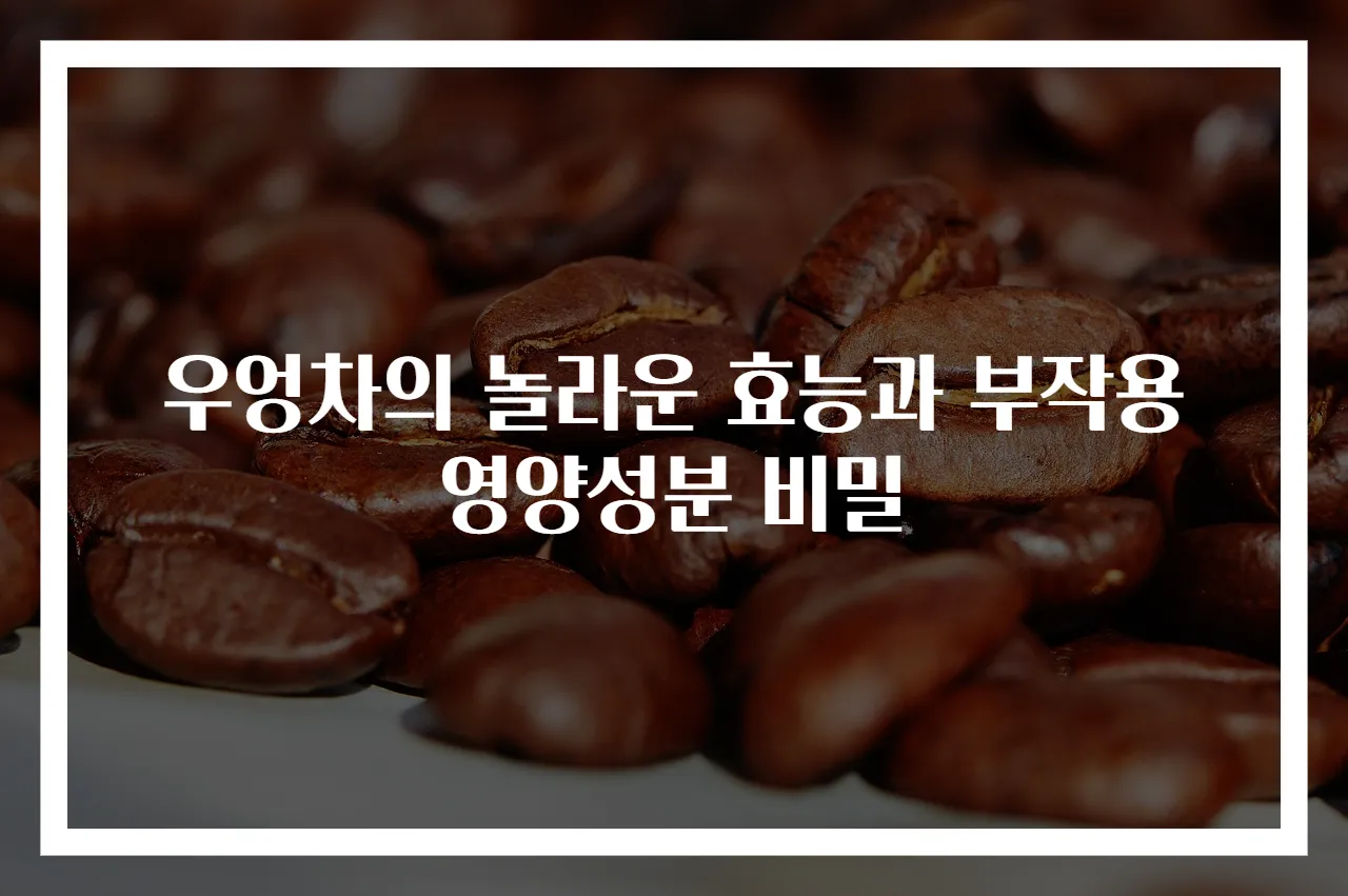 우엉차의 놀라운 효능과 부작용 영양성분 비밀