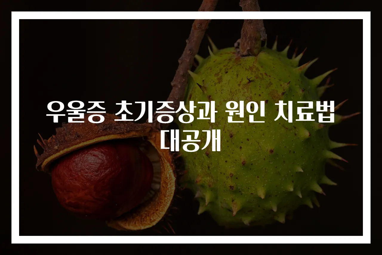 우울증 초기증상과 원인 치료법 대공개
