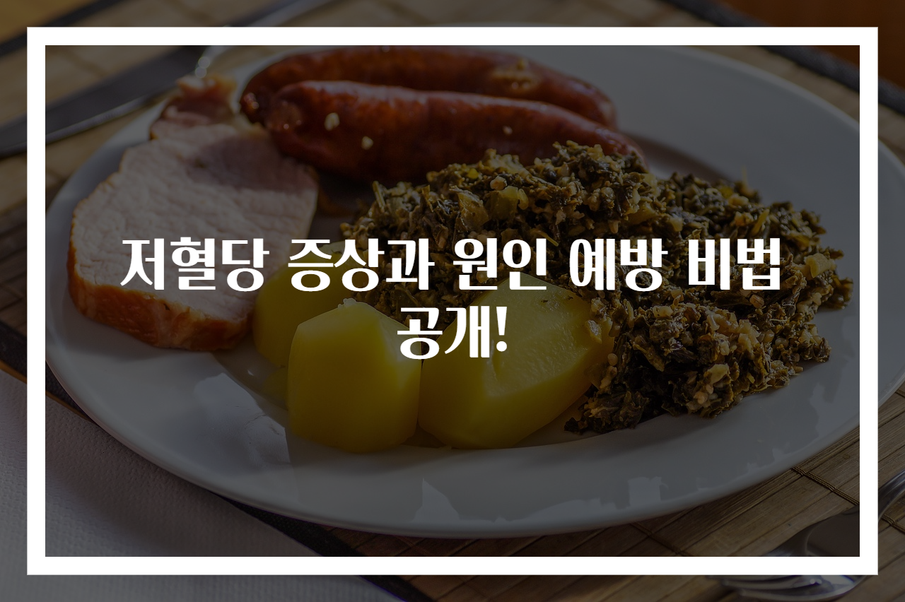 저혈당 증상과 원인 예방 비법 공개!