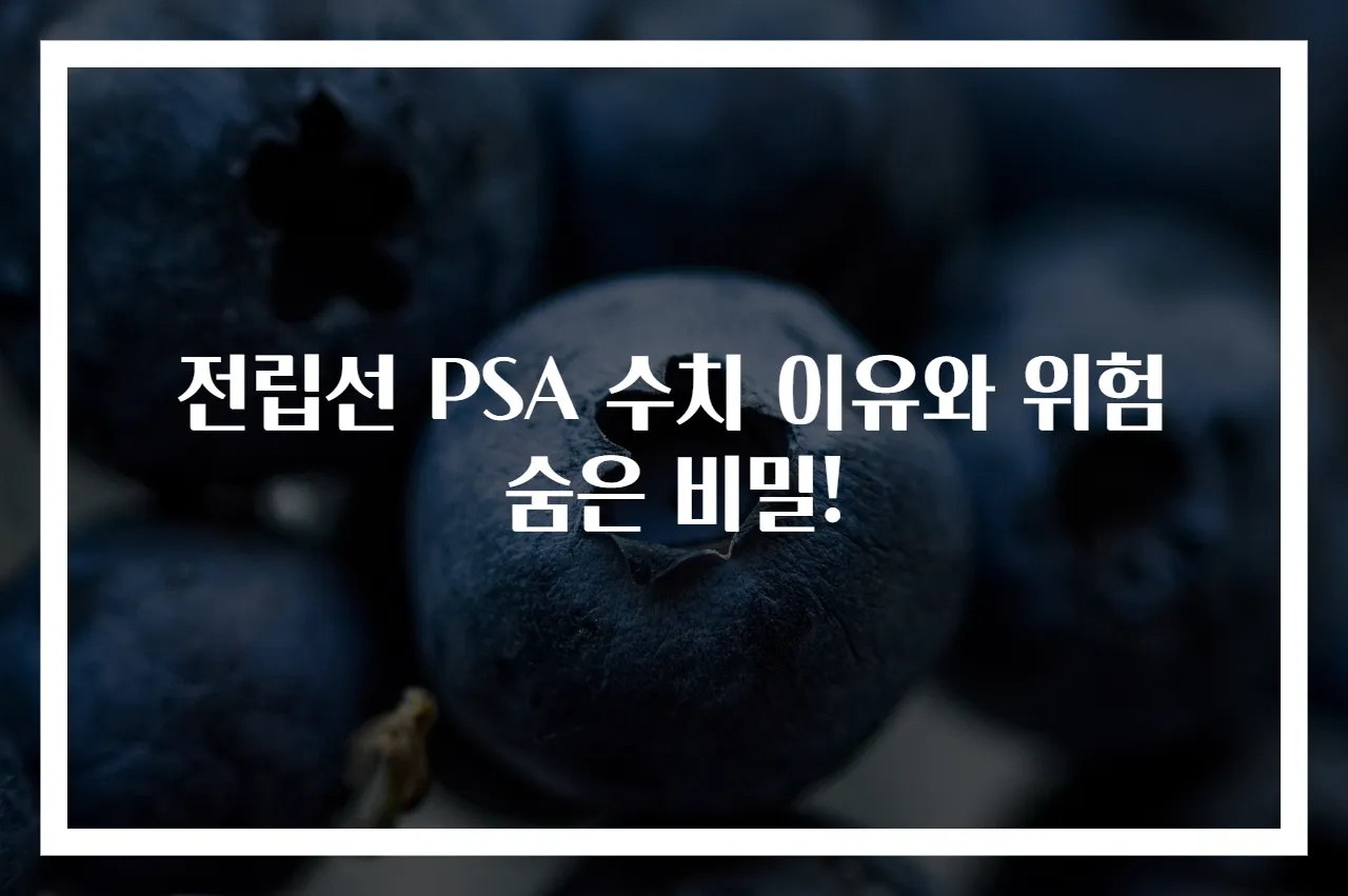 전립선 PSA 수치 이유와 위험 숨은 비밀!