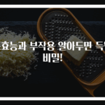 조효능과 부작용 알아두면 득될 비밀!